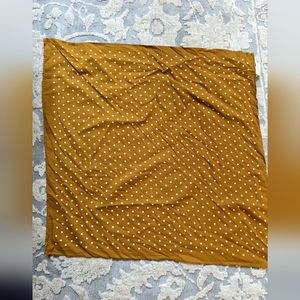 Sezane yellow and white polkadot scarf